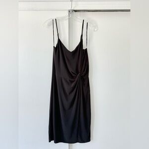 Forever 21 Basic Black Knotted Slip Dress - Medium
